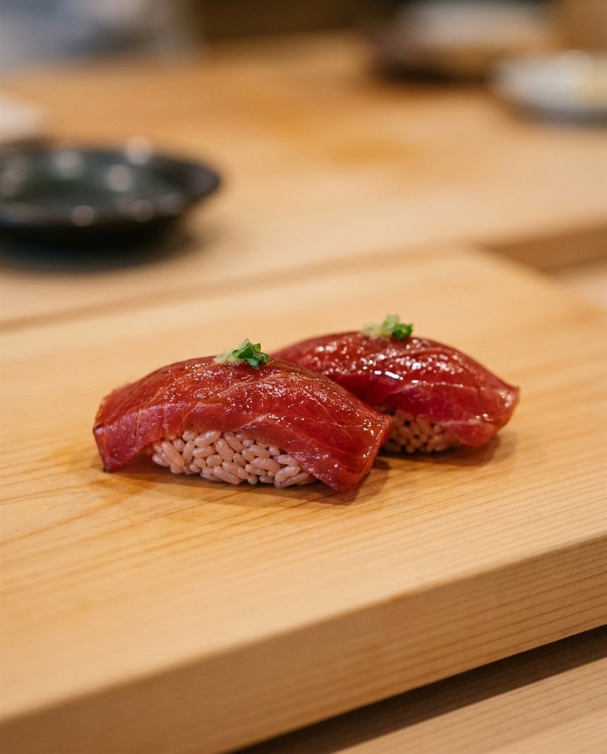 鮪の漬けの握り